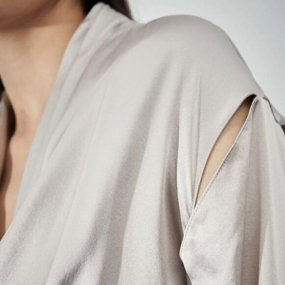 ET OCHS The Nala Silk Surplice Top Draped Wrap Blouse Cutout Detail Size Medium - Picture 7 of 16